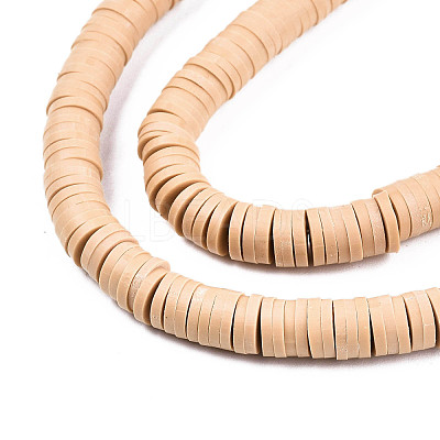 Flat Round Handmade Polymer Clay Bead Spacers CLAY-R067-3.0mm-37-1