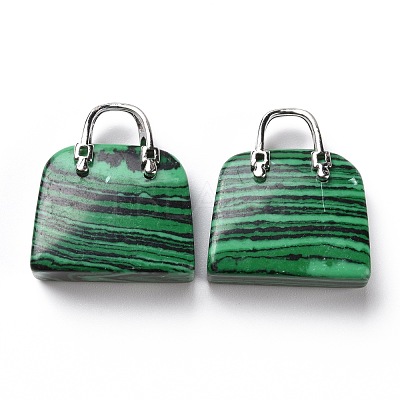 Synthetic Malachite Pendants KK-E274-01P-018-1