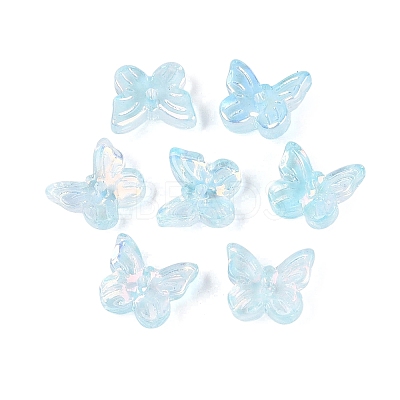 Electroplate Transparent Glass Beads EGLA-N057-03F-1