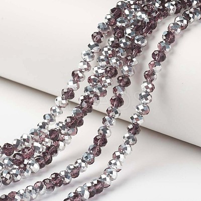 Electroplate Transparent Glass Beads Strands LS-EGLA-A034-T4mm-M14-1