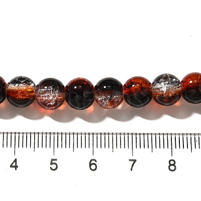 Crackle Glass Beads Strands X1-CCG-C002-8mm-02-1