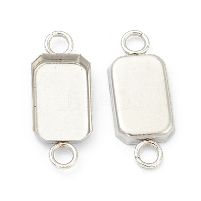 Tarnish Resistant 201 Stainless Steel Cabochon Connector Settings LS-STAS-H143-23P-1