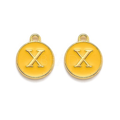 Golden Plated Alloy Enamel Charms ENAM-Q437-13X-1