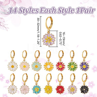 14Pair Brass Leverback Earring EJEW-AR00006-1