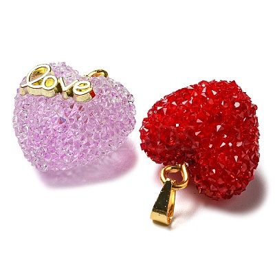 Druzy Resin Pendants RESI-G086-03G-1