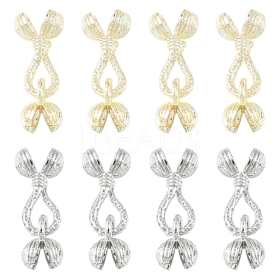 4Pcs Locking Double Brass Bead Tips KK-YW0004-92LG-1