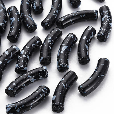 Opaque Spray Painted Acrylic Beads LS-MACR-S372-002F-B01-1