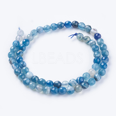 Natural Stripe Agate Beads Strands X-G-G581-6mm-05-1