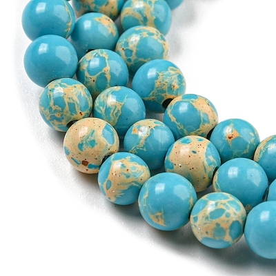 Synthetic Imperial Jasper Dyed Beads Strands G-D077-A01-02J-1