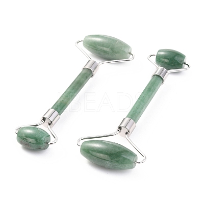 Natural Green Aventurine Brass Face Massager MRMJ-G009-38P-1