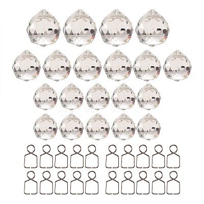 Teardrop Transparent K9 Glass Pendants DJEW-SZ0001-02P-1
