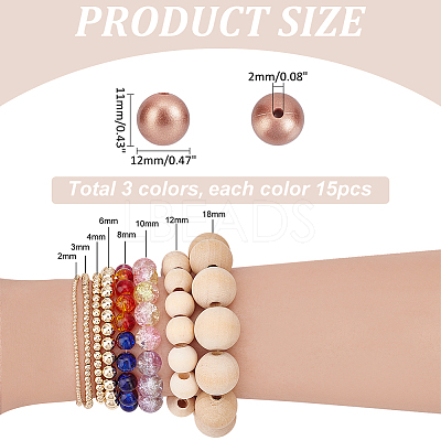 45Pcs 3 Colors Silicone Beads SIL-PH0001-23-1
