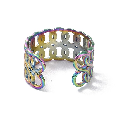Ion Plating(IP) 304 Stainless Steel Infinity Open Cuff Ring STAS-E168-08M-1