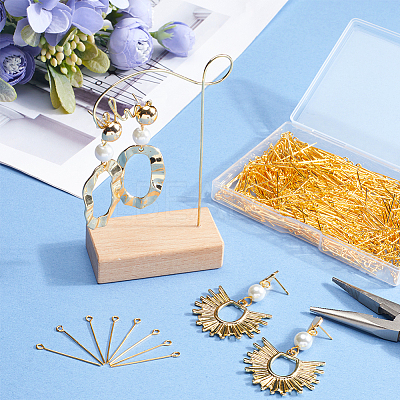 600Pcs Brass Eye Pin KK-SP0001-69B-G-1