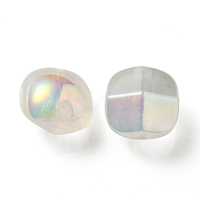 UV Plating Luminous Transparent Acrylic Beads OACR-P010-01B-1