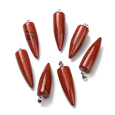 Natural Red Jasper Pointed Pendants G-D040-01P-B03-1