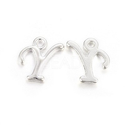 Silver Color Plated Alloy Letter Pendants PALLOY-J718-01S-Y-1