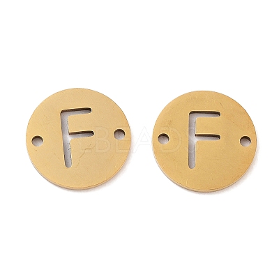PVD Vacuum Plating 201 Stainless Steel Hollow Flat Round Links FIND-R149-03F-G-1