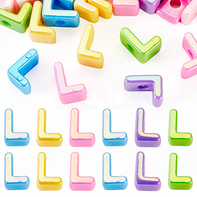20Pcs UV Plating Opaque Acrylic European Beads OACR-TADJ0001-16L-1