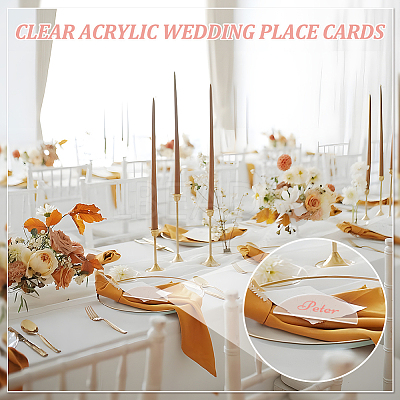 Transparent Acrylic Blank Place Cards TACR-WH0006-07A-1