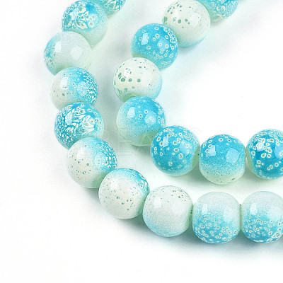 Transparent Baking Paint Glass Beads Strands DGLA-N009-10mm-05-1