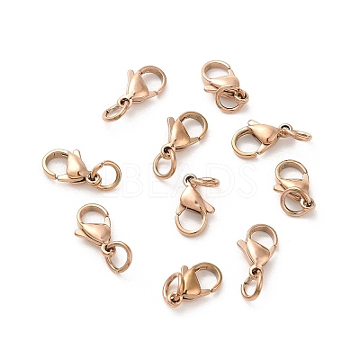 PVD Vacuum Plating 304 Stainless Steel Lobster Claw Clasps STAS-K155-A-11RG-1