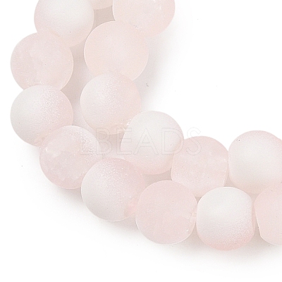 Frosted Crackle Glass Beads Strands GLAA-U001-8mm-M12-1