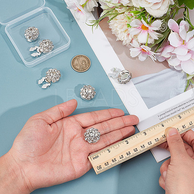 6Pcs Alloy Rhinestone Cufflinks BUTT-MA0001-11-1