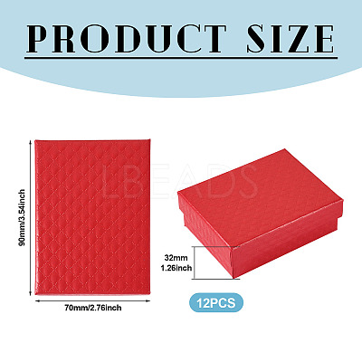 Rhombus Textured Cardboard Gift Storage Boxes LS-CON-TAC0010-03A-04-1