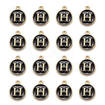 Golden Plated Alloy Charms LS-ENAM-S118-02H-1