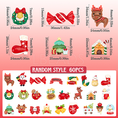 Christmas Opaque Resin Decoden Cabochons RESI-SP0001-03-1