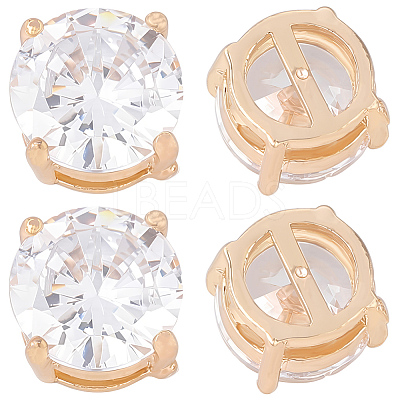 15Pcs Brass Clear Cubic Zirconia Multi-strand Links KK-BBC0019-93G-1