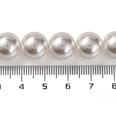 Baking Paint Pearlized Glass Pearl Round Bead Strands PEAR-H019-02E-04-1