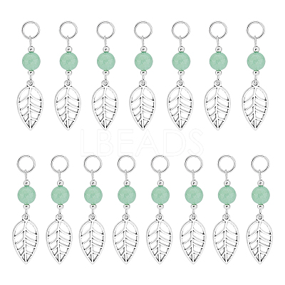 4Sets Leaf Tibetan Style Alloy Pendants FIND-UN0002-74-1