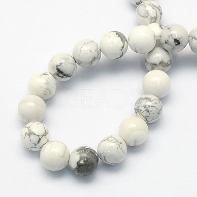 Natural Howlite Round Beads Strands G-S176-6mm-1