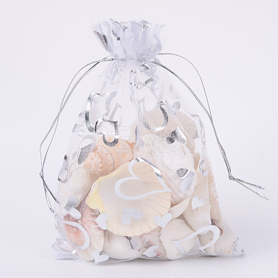 Heart Printed Organza Bags OP-R022-13x18-03-1