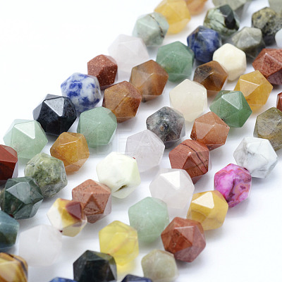 Natural Mixed Gemstone Beads Strands G-F523-25-8mm-1
