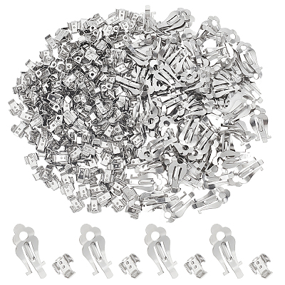 200 Sets 316 Surgical Stainless Steel Clip-on Earring Findings STAS-DC0011-89-1