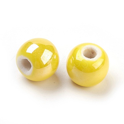 Glazed Porcelain Beads PORC-D001-10mm-16-1