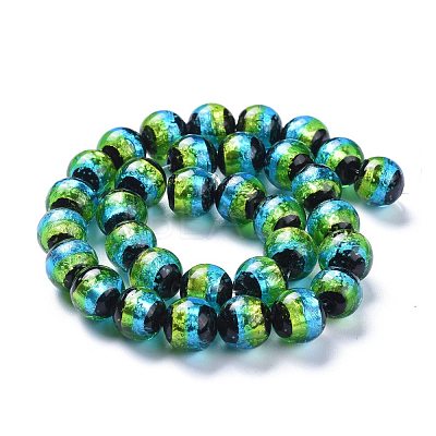 Handmade Silver Foil Lampwork Beads FOIL-K001-02B-12mm-1