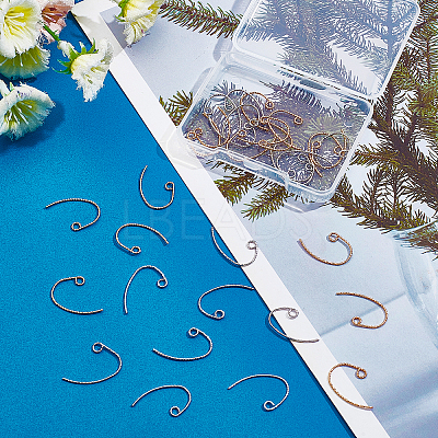 32Pcs 2 Colors Brass Earring Hooks FIND-AR0001-58-1