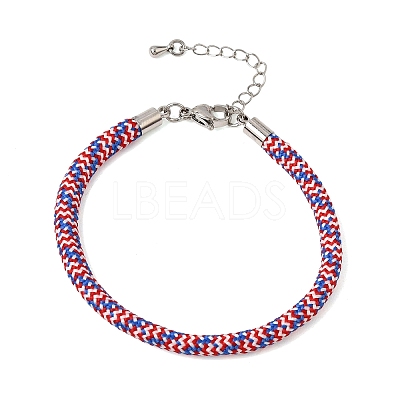 Braided Round Polyester Cord Bracelet Makings FB-CBAEDA0-01P-16-1