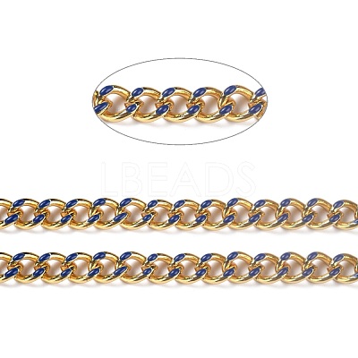 Golden Brass Enamel Curb Chain CHC-H103-07C-G-1