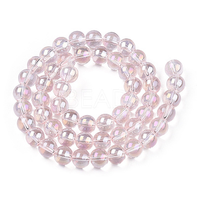 Electroplate Transparent Glass Beads Strands X-GLAA-T032-T8mm-AB10-1