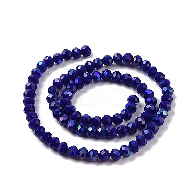 Electroplate Opaque Solid Color Glass Beads Strands X1-EGLA-A034-P6mm-L12-1