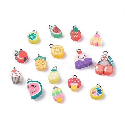 Handmade Polymer Clay Pendants and Beads CLAY-XCP0001-10-1