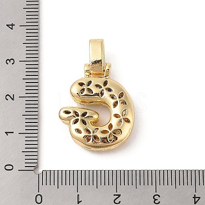 Brass Micro Pave Cubic Zirconia Pendants ZIRC-P121-01G-G-1