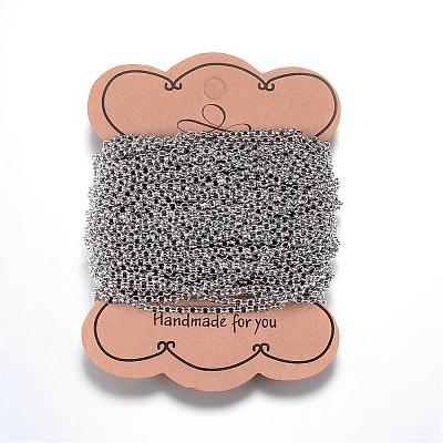 Tarnish Resistant 304 Stainless Steel Rolo Chains CHS-P002-01P-1MM-1