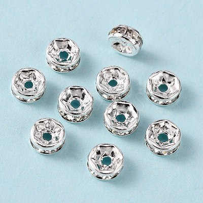 Brass Grade A Rhinestone Spacer Beads RSB036NF-01-1