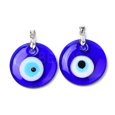 Handmade Evil Eye Lampwork Pendants LAMP-C001-02C-1